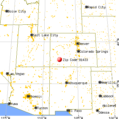 Silverton, CO (81433) map from a distance