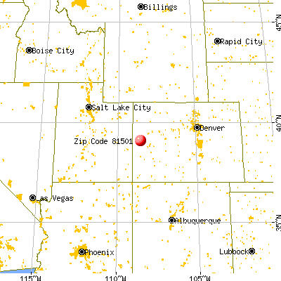 Grand Junction, CO (81501) map from a distance
