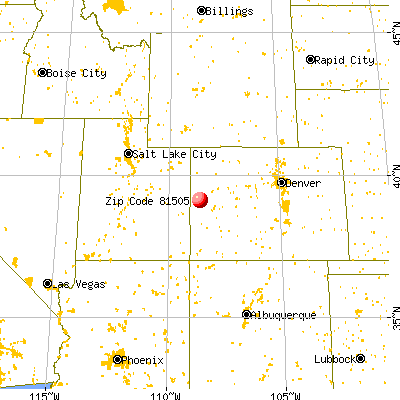 Grand Junction, CO (81505) map from a distance