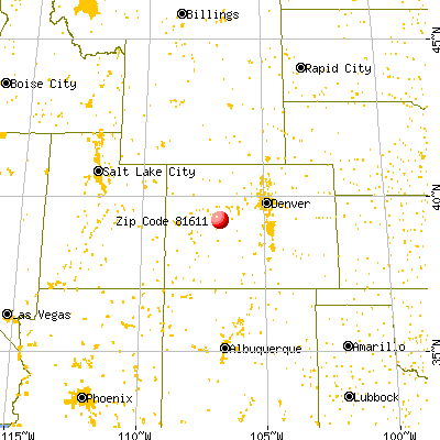Aspen, CO (81611) map from a distance