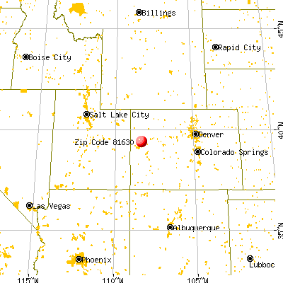 De Beque, CO (81630) map from a distance