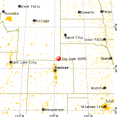 Burns, WY (82053) map from a distance