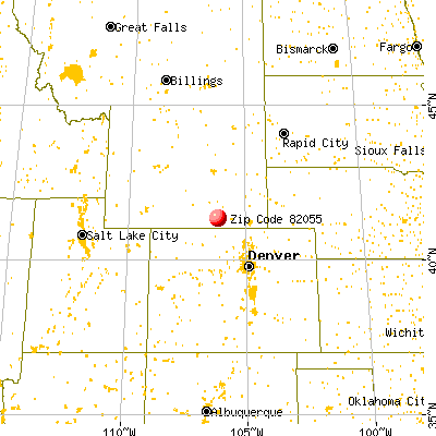 Centennial, WY (82055) map from a distance