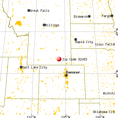 Arlington, WY (82083) map from a distance