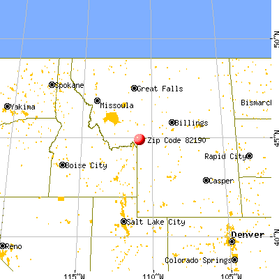 Mammoth, WY (82190) map from a distance