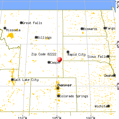 Lance Creek, WY (82222) map from a distance
