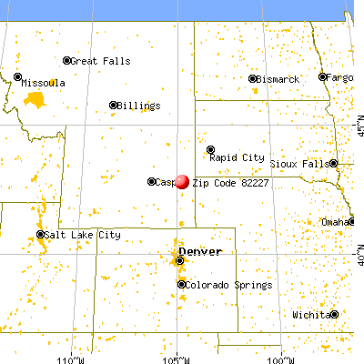 Manville, WY (82227) map from a distance