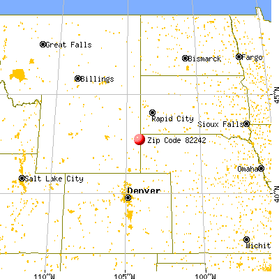 Van Tassell, WY (82242) map from a distance