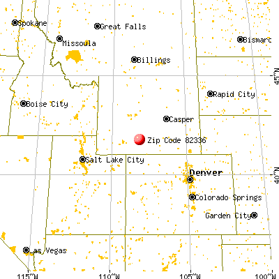 Wamsutter, WY (82336) map from a distance