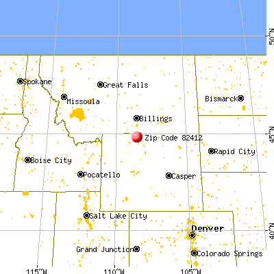 Byron, WY (82412) map from a distance