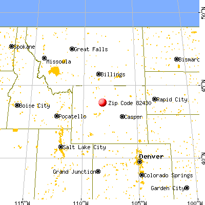Kirby, WY (82430) map from a distance
