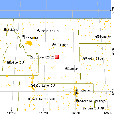 Manderson, WY (82432) map from a distance