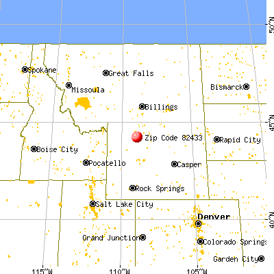 Meeteetse, WY (82433) map from a distance