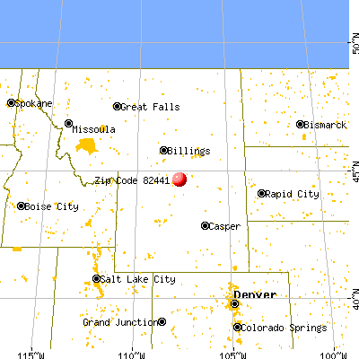 Shell, WY (82441) map from a distance