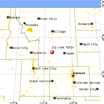 Ethete, WY (82510) map from a distance