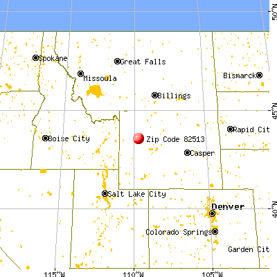 Dubois, WY (82513) map from a distance