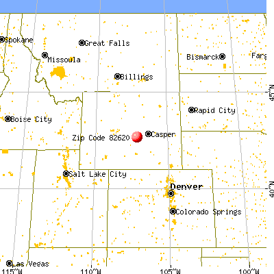 Alcova, WY (82620) map from a distance