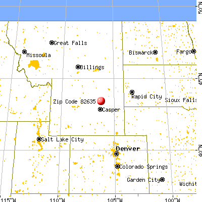 Edgerton, WY (82635) map from a distance