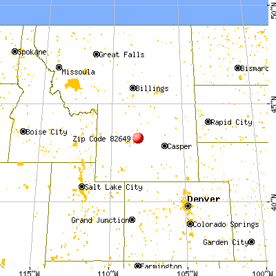 Shoshoni, WY (82649) map from a distance