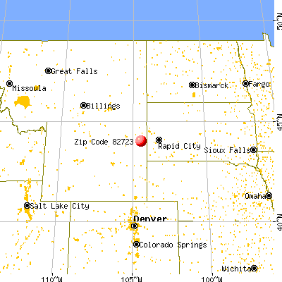 Osage, WY (82723) map from a distance
