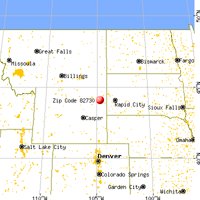 Upton, WY (82730) map from a distance