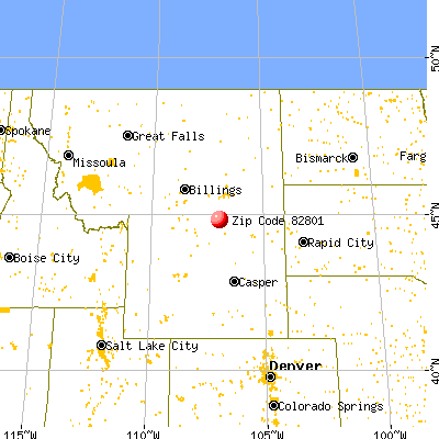 Sheridan, WY (82801) map from a distance