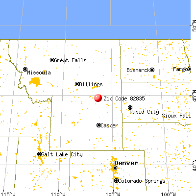 Clearmont, WY (82835) map from a distance