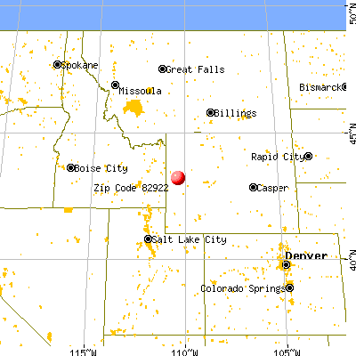 Bondurant, WY (82922) map from a distance