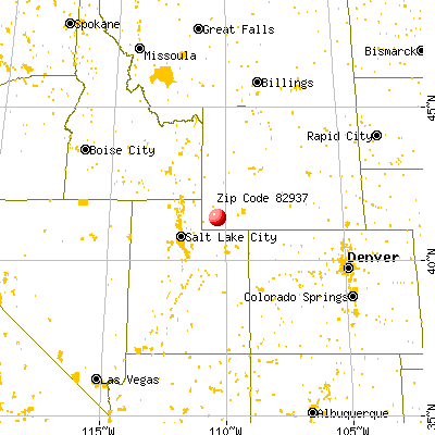 Carter, WY (82937) map from a distance