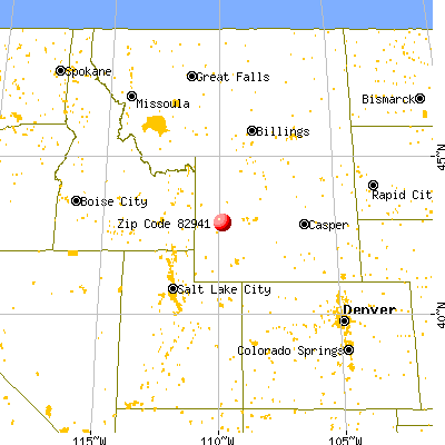 Pinedale, WY (82941) map from a distance