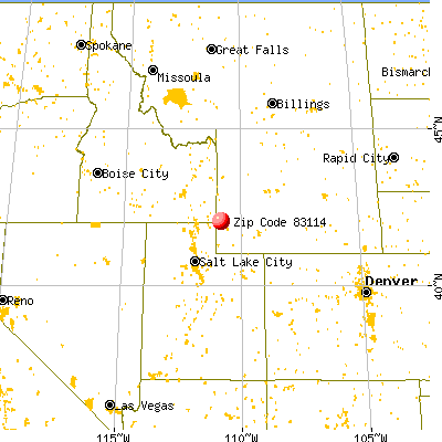 Taylor, WY (83114) map from a distance