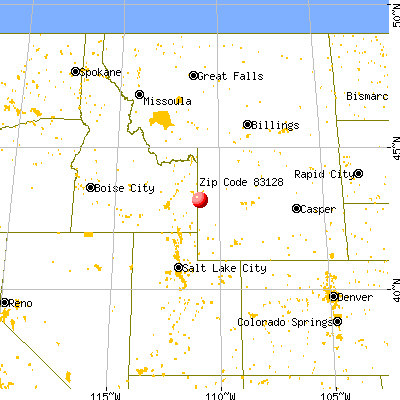 Alpine Northeast, WY (83128) map from a distance