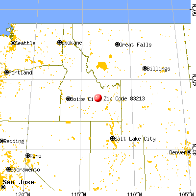 Arco, ID (83213) map from a distance