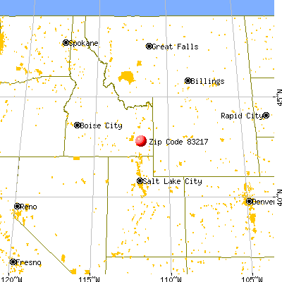 Bancroft, ID (83217) map from a distance