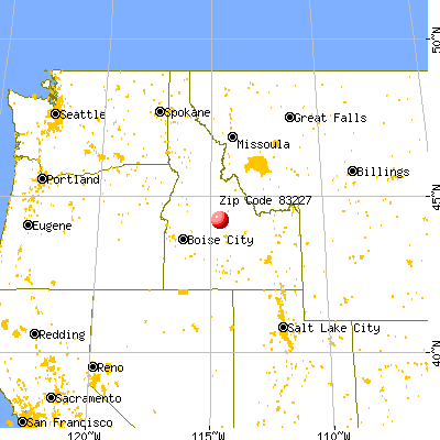 Clayton, ID (83227) map from a distance