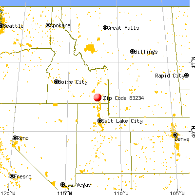 Downey, ID (83234) map from a distance