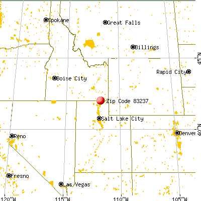 Franklin, ID (83237) map from a distance