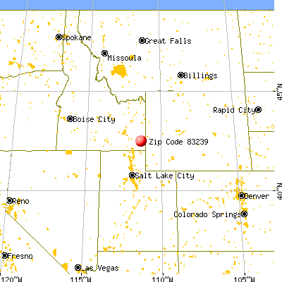 Georgetown, ID (83239) map from a distance