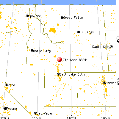 Grace, ID (83241) map from a distance