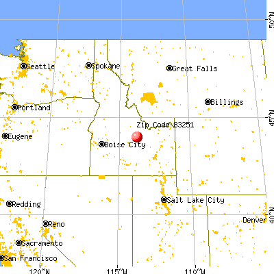 Mackay, ID (83251) map from a distance