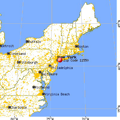 Hempstead, NY (11550) map from a distance