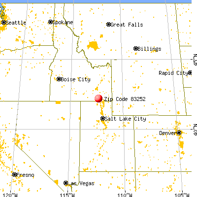 Malad City, ID (83252) map from a distance