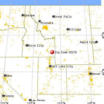 Soda Springs, ID (83276) map from a distance