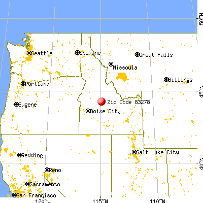 Stanley, ID (83278) map from a distance