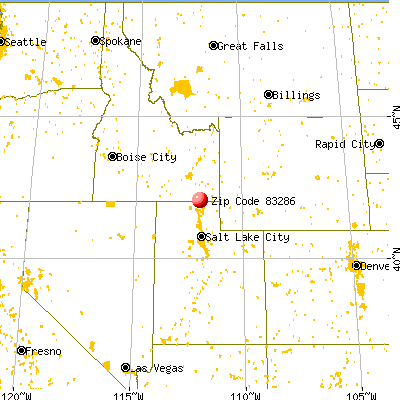 Dayton, ID (83286) map from a distance