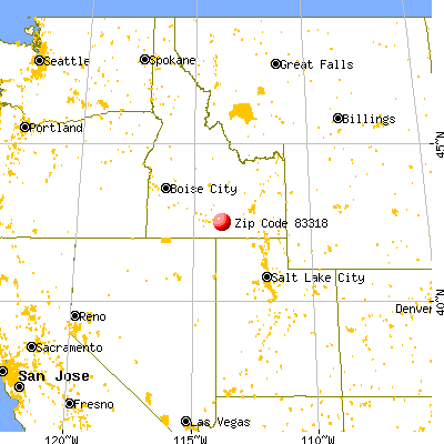 Burley, ID (83318) map from a distance