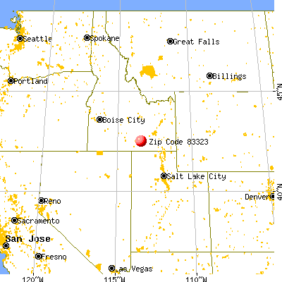 Declo, ID (83323) map from a distance