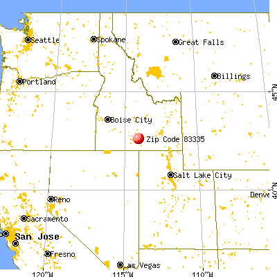 Hazelton, ID (83335) map from a distance