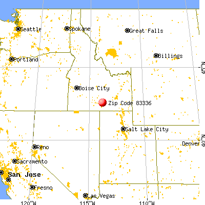 Heyburn, ID (83336) map from a distance