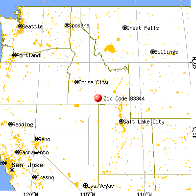 Murtaugh, ID (83344) map from a distance